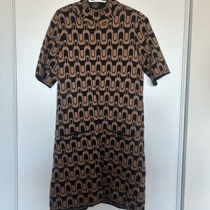 Anthropologie Black and Brown Mini Dress